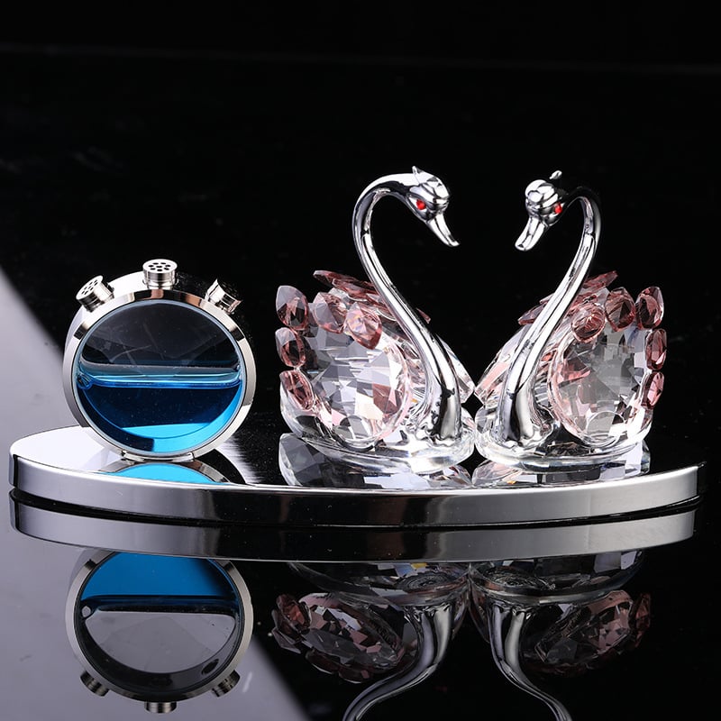 Energy Hut Μεταλλικός Κρυστάλλινος Κύκνος Αυτοκινήτου – Δοχείο Αρωμάτων Αυτοκινήτου, Πολυτελής Διακόσμηση Εσωτερικού