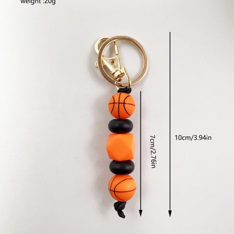 Sportos stílusú kulcstartó szilikon gyöngyökkel és hátizsák csatolható kivitel – modell K-1060