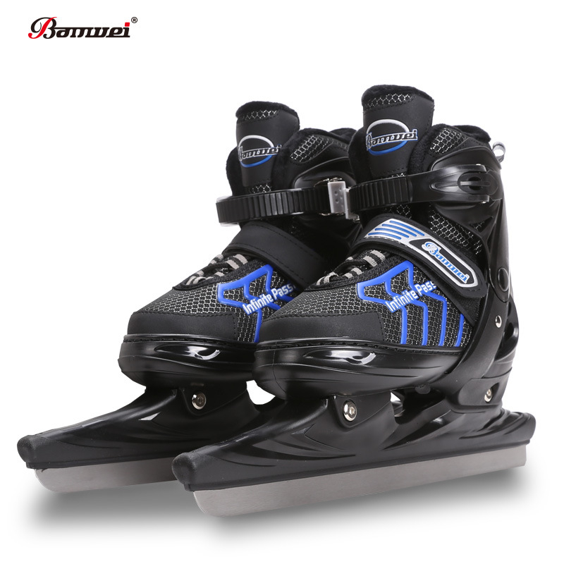 Műkorcsolyázó cipő – félpuha felsőrész, magas szilárdságú PE talp, magas szilárdságú rozsdamentes acél penge, Companion Wei márka