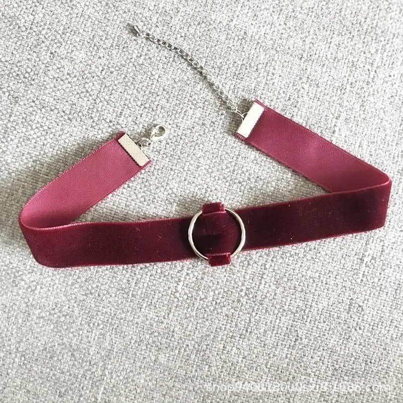 Velúr széles choker, gyűrű formájú, egyszerű női stílusú gallér, Guangdong eredet