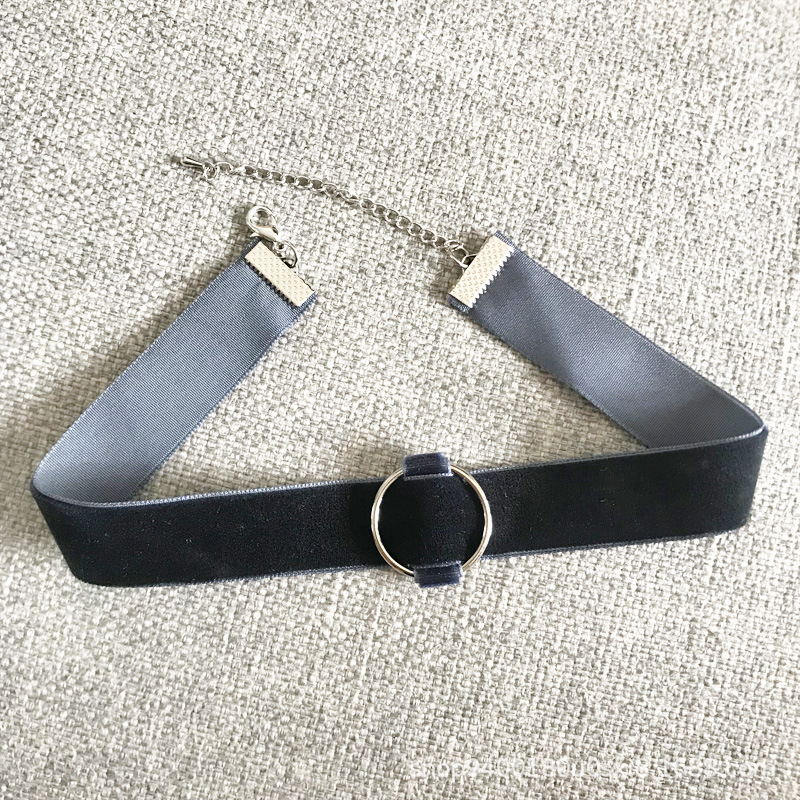 Velúr széles choker, gyűrű formájú, egyszerű női stílusú gallér, Guangdong eredet