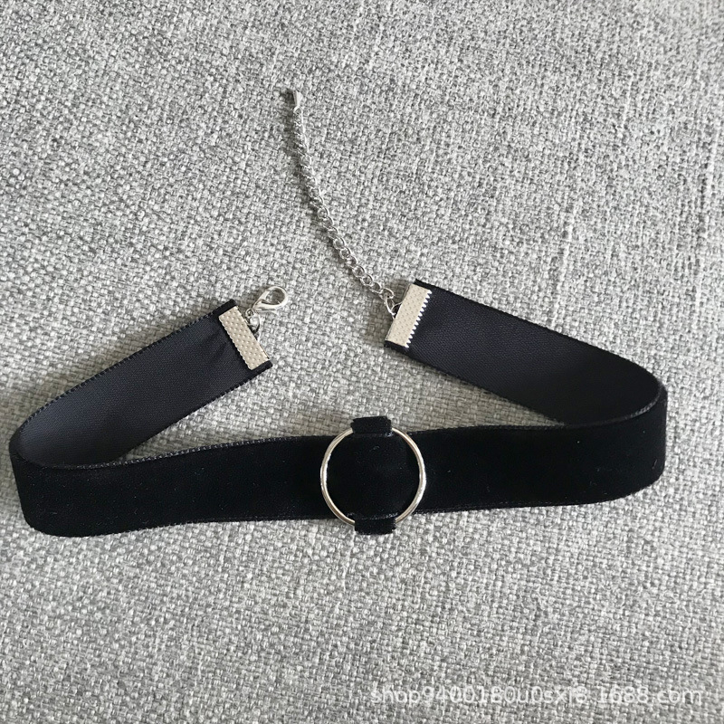Velúr széles choker, gyűrű formájú, egyszerű női stílusú gallér, Guangdong eredet
