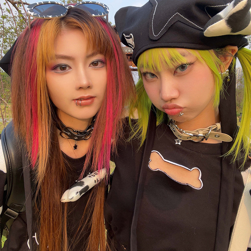 Kožna ogrlica s geometrijskim dizajnom, privjesak od titan čelika, Chopin lanac, Mingba