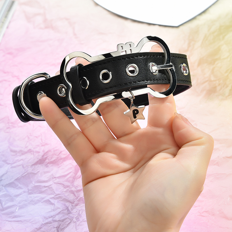 Kožna ogrlica s geometrijskim dizajnom, privjesak od titan čelika, Chopin lanac, Mingba