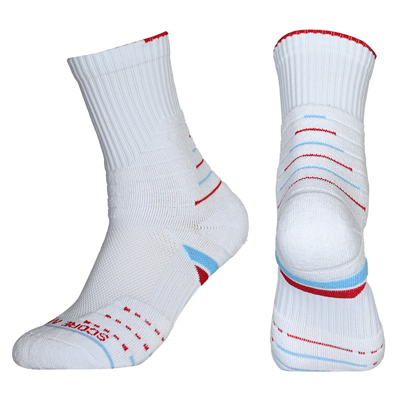Férfi kosárlabda zokni, közép hosszú, vastag pamut, frottírozott talppal, elit magas szárú