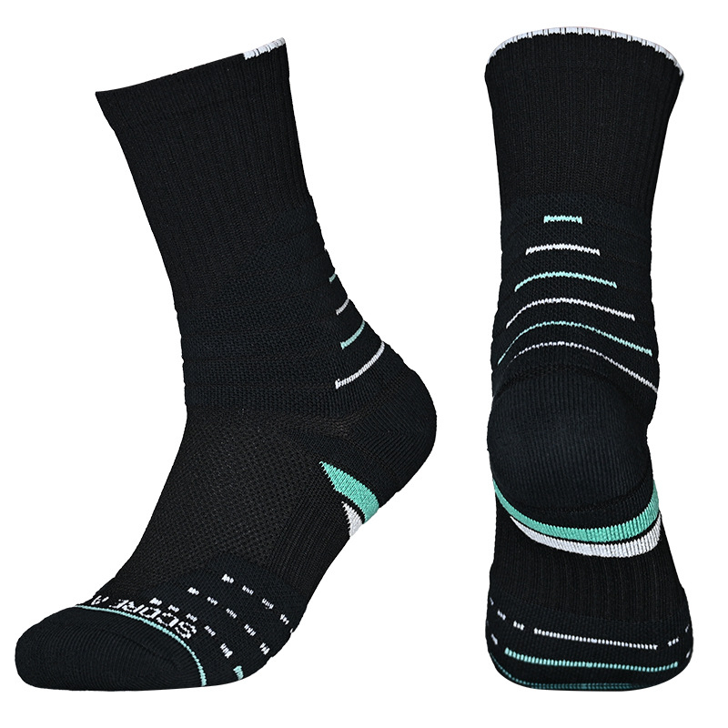 Férfi kosárlabda zokni, közép hosszú, vastag pamut, frottírozott talppal, elit magas szárú