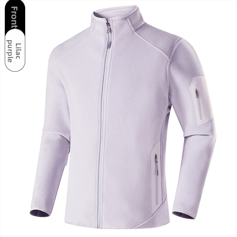 Unisex fleec kardigan jakna za zimu i jesen, jednobojna boja, flis podstava, bez kapulje