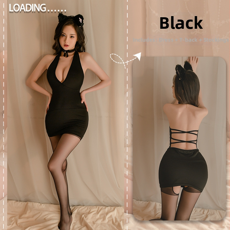 Jednodielny kostým na hranie rolov: sexy spodná bielizeň, nočný klub/sekretársky štýl, polyester s 70–80% spandex