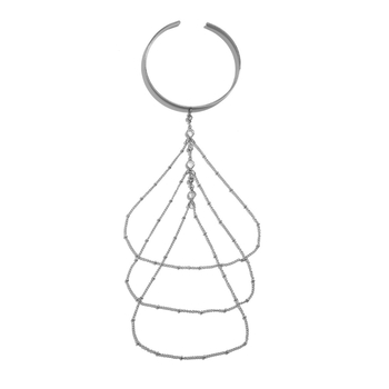 Ženski višeslojni narukvica s resicama i lančanim dijelom, metal, ukrašena umjetnim poludragim kamenom, elektroplatiranje, izlazi jesenskog 2024, prilagodljivo