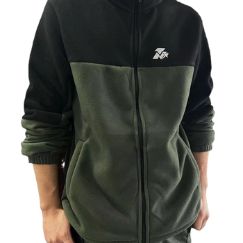 Unisex flis jakna s visokim ovratnikom, kardiganski stil s kontrastnim bojama, koralno velur tkanina i podstava, za zimu i jesen