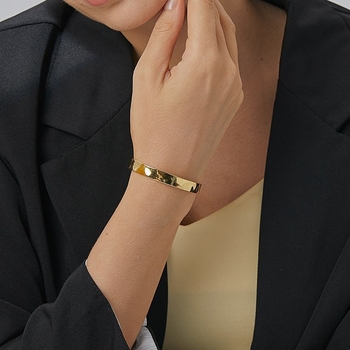 B0156 brățară cu textură ciocănită, stil geometric feminin, din cupru, electroplajare