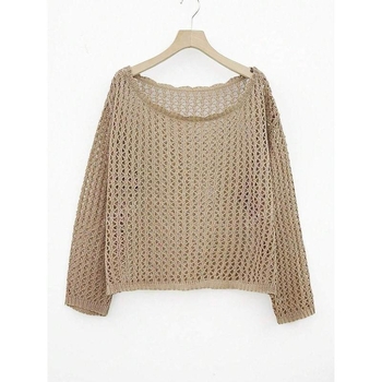 Женско плажно облекло за защита от слънцето, свободен силует, дантелени отвори; плат: полиестер; състав: полипропилен