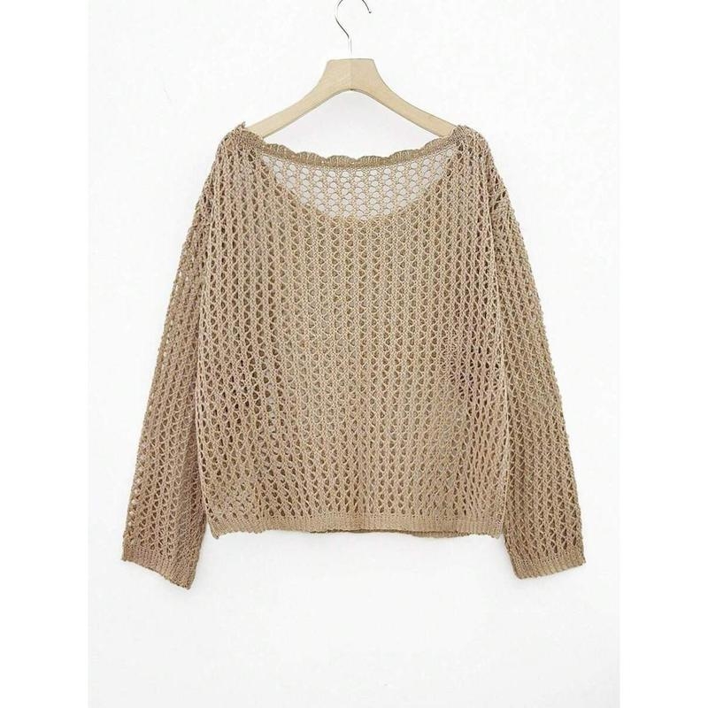 Женско плажно облекло за защита от слънцето, свободен силует, дантелени отвори; плат: полиестер; състав: полипропилен