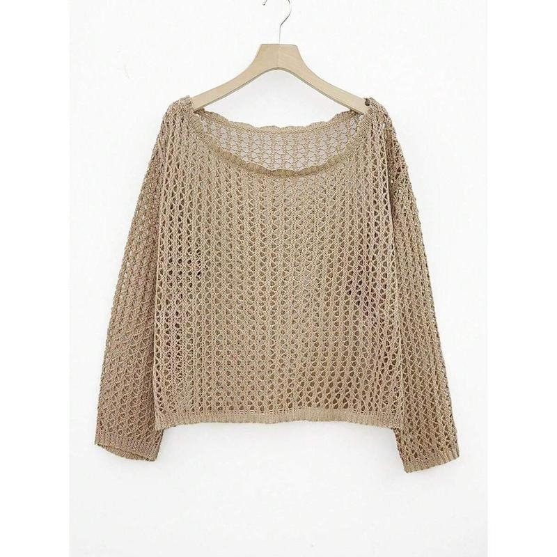 Женско плажно облекло за защита от слънцето, свободен силует, дантелени отвори; плат: полиестер; състав: полипропилен