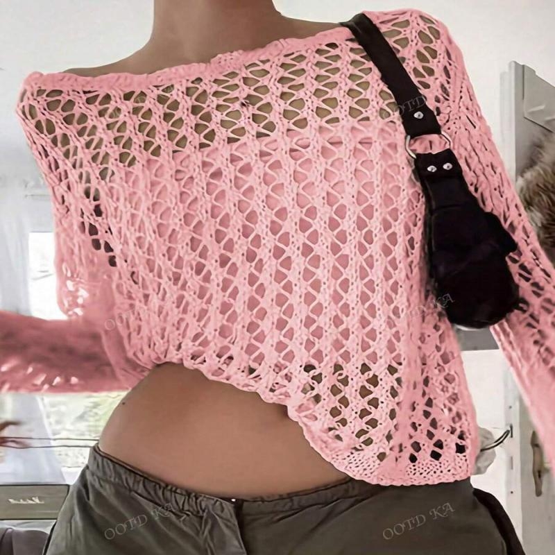 Женско плажно облекло за защита от слънцето, свободен силует, дантелени отвори; плат: полиестер; състав: полипропилен