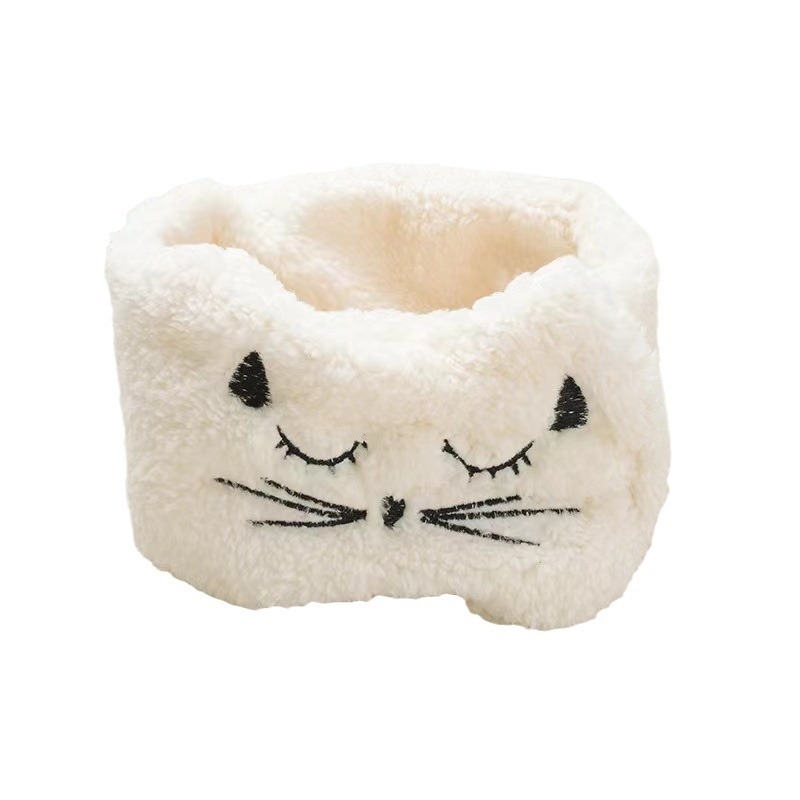 Macskás hímzéssel és Velcro-záródással ellátott hajpánt, textil anyag, kockás minta