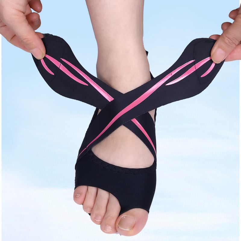 Εσωτερικά παπούτσια γιόγκα με ανοιχτό δάχτυλο και ρυθμιζόμενο λουρί, αναπνεύσιμα, ελαφριά, αντιολισθητική σόλα για μοντέρνο χορό