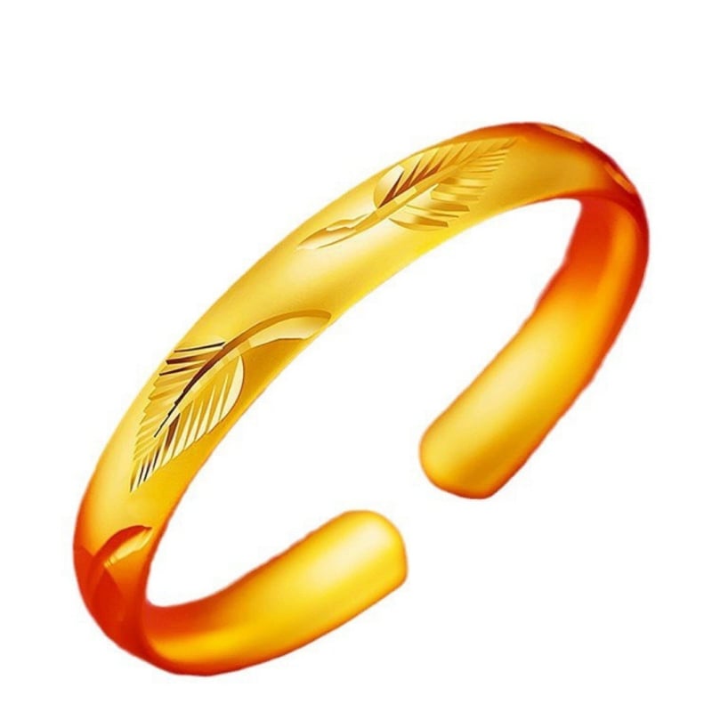 Narukvica s otvorenim C oblikom, motiv pero, inspirirano Heart Sutra (bakar; vintage etnički kineski stil; elektroplatiranje; ženski geometrijski oblik; 35 g)