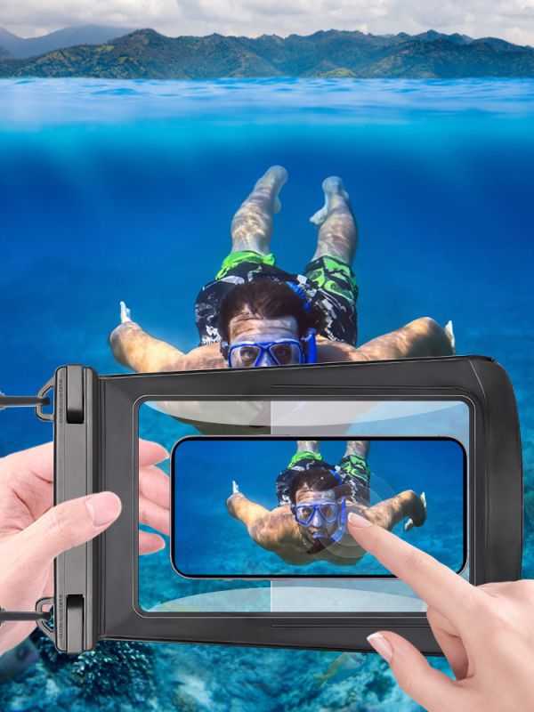Vodootarna futrola za telefon s dodirnim ekranom, velika zapremina, 8,3 inča, za Apple i Huawei, pogodna za plažu i plivanje