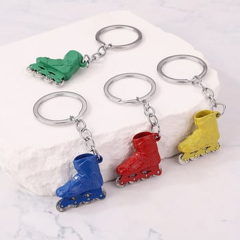 Μπρελόκ με σχέδιο 3D ρόλερ σκέι, από ψευδάργυρο, μοντέρνο μινιμαλιστικό στυλ