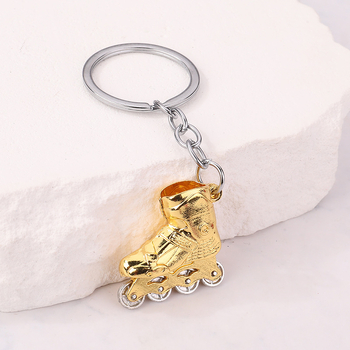 Μπρελόκ με σχέδιο 3D ρόλερ σκέι, από ψευδάργυρο, μοντέρνο μινιμαλιστικό στυλ