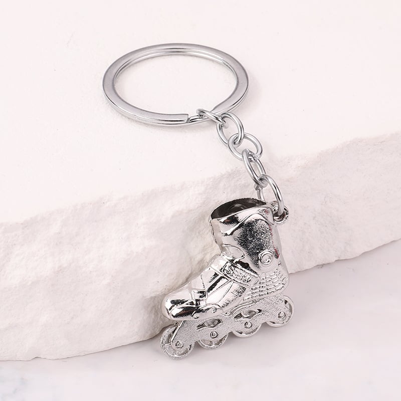 Μπρελόκ με σχέδιο 3D ρόλερ σκέι, από ψευδάργυρο, μοντέρνο μινιμαλιστικό στυλ