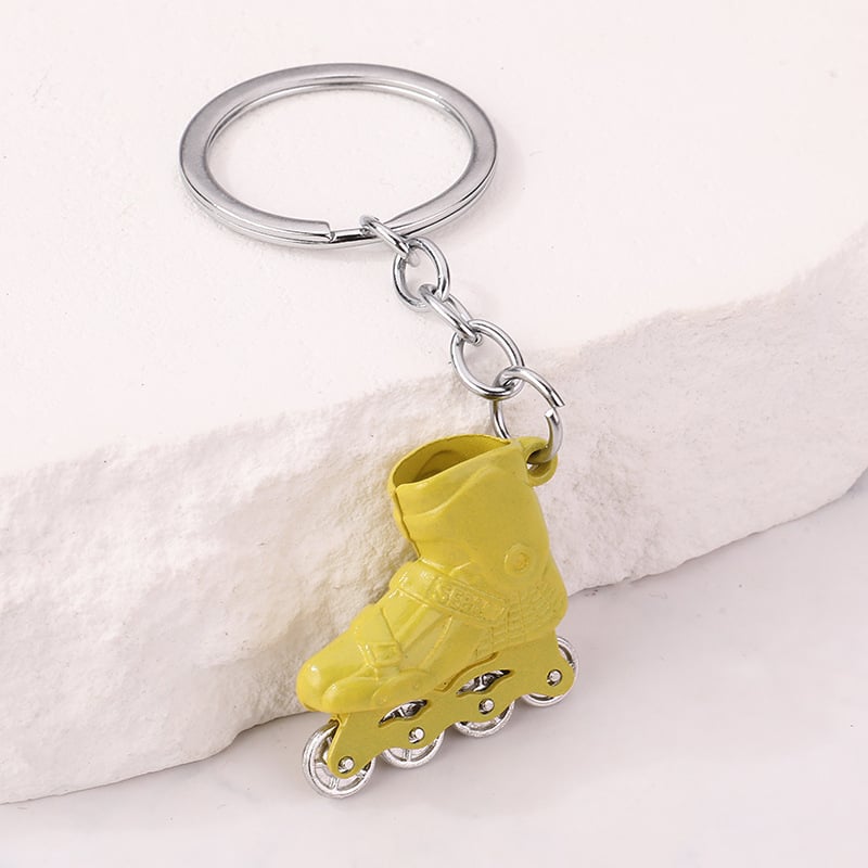 Μπρελόκ με σχέδιο 3D ρόλερ σκέι, από ψευδάργυρο, μοντέρνο μινιμαλιστικό στυλ