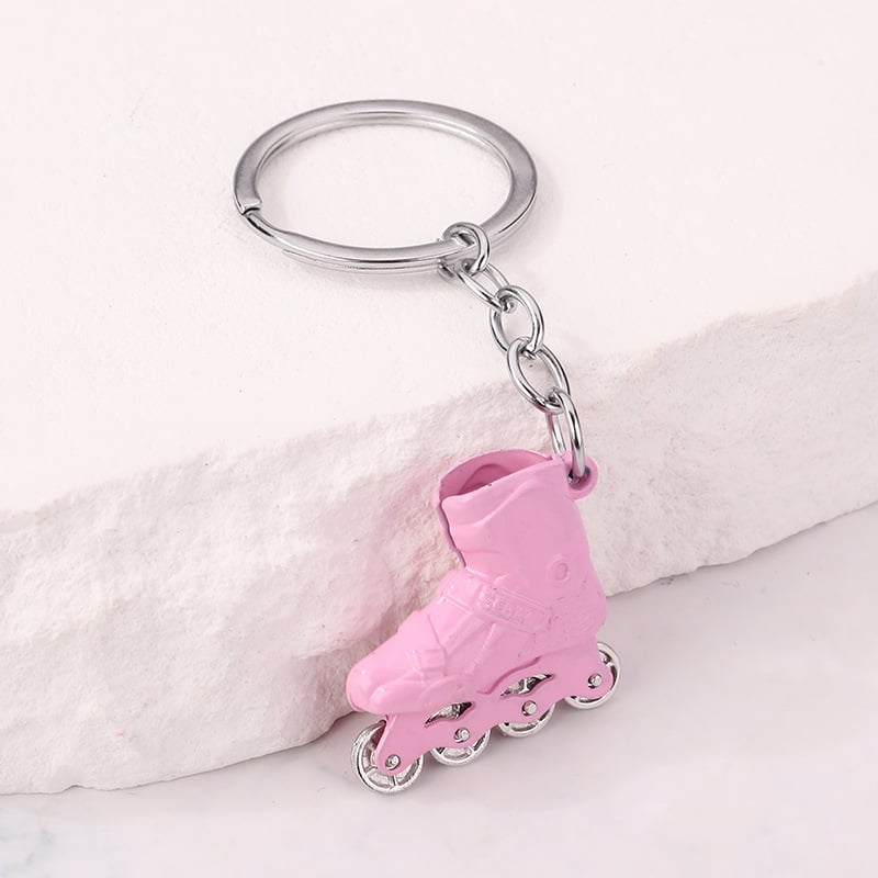 Μπρελόκ με σχέδιο 3D ρόλερ σκέι, από ψευδάργυρο, μοντέρνο μινιμαλιστικό στυλ