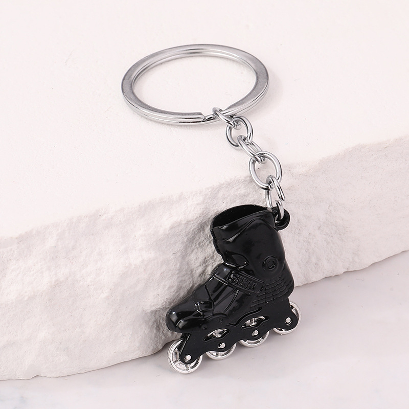 Μπρελόκ με σχέδιο 3D ρόλερ σκέι, από ψευδάργυρο, μοντέρνο μινιμαλιστικό στυλ