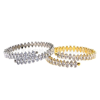 Ženska narukvica od nehrđajućeg čelika sa cirkonijem i tekstom, prilagodljiva, elastična žica s teleskopskim mehanizmom