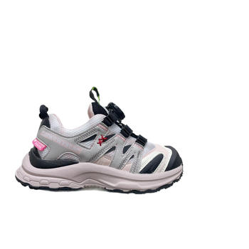 Gyerekeknek szóló fűzős sportcipő blokk mintával, ultrafiber felsőrész, gumírozott talp, forgó fűzőkkel, uniszex, 4–16 évesek, tavasz