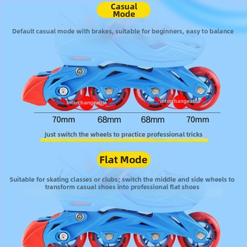 Gyerek görkorcsolya PU kerekekkel, egy soros kivitel, ROADSHOW/Le Xiu, uniszex