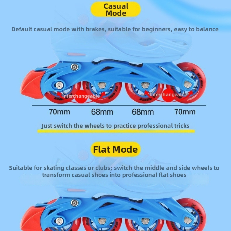 Gyerek görkorcsolya PU kerekekkel, egy soros kivitel, ROADSHOW/Le Xiu, uniszex