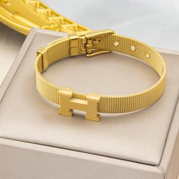 Brățară din oțel de titan - Unisex, geometrică, împletită, curea plasă, placare electroplată, bijuterie decorativă