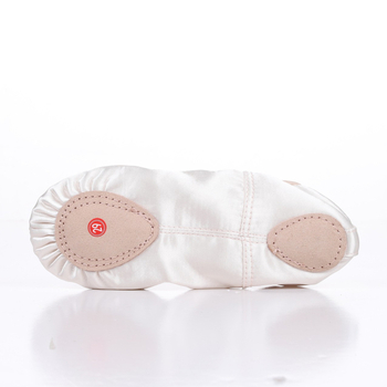 Παπούτσια εσωτερικού γυμναστικής για μπαλέτο με σατέν κέντημα, μαλακή σόλα, αντιολισθητικό, μοτίβο λουλουδιών