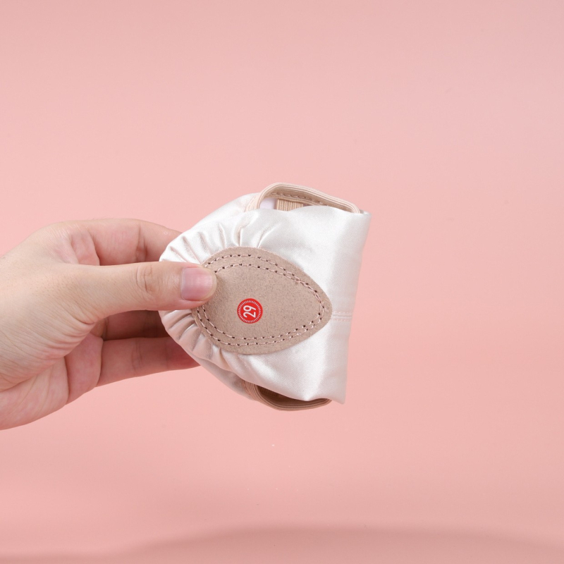 Παπούτσια εσωτερικού γυμναστικής για μπαλέτο με σατέν κέντημα, μαλακή σόλα, αντιολισθητικό, μοτίβο λουλουδιών