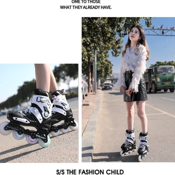 Felnőtt inline görkorcsolya – uniszex, egy sor PU kerekek, felső rész PP, ötvözet talp