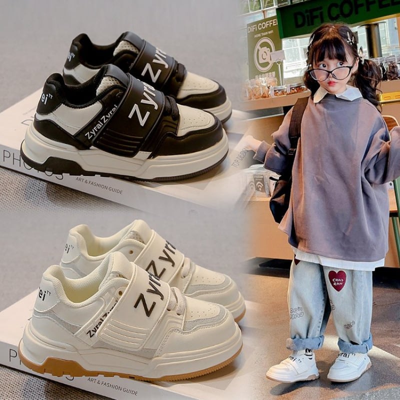 Légáteresztő műbőr sportcipő lányoknak, TPR talppal, 1–12 éveseknek