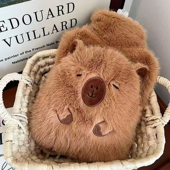 Capybara forró víz palack, plüss kézmelegítő, magas sűrűségű PVC, súly 110 g, cartoon stílus, meleg és hideg