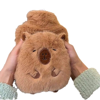 Capybara forró víz palack, plüss kézmelegítő, magas sűrűségű PVC, súly 110 g, cartoon stílus, meleg és hideg