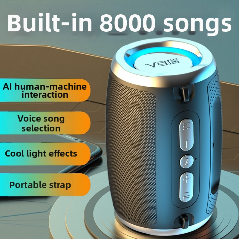 AI bezdrôtový Bluetooth reproduktor, prenosný mini zvukový systém s USB/TF kartou, 100 Hz–20 kHz, SNR ≥70 dB, IPX7 vodotesný