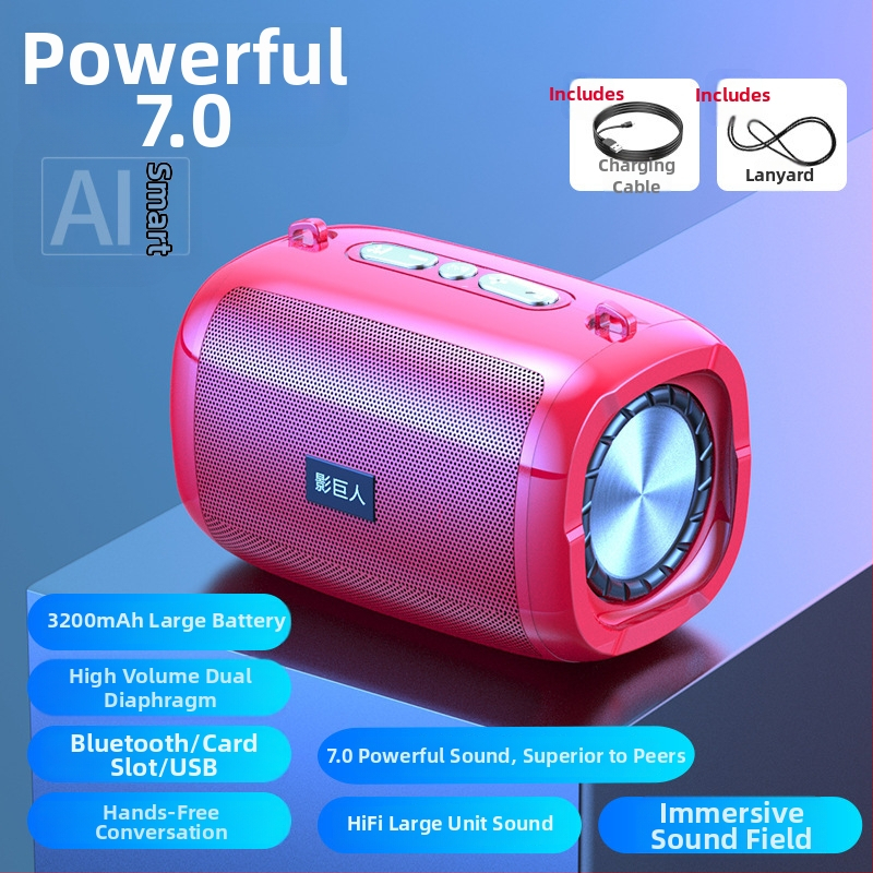 AI bezdrôtový Bluetooth reproduktor, prenosný mini zvukový systém s USB/TF kartou, 100 Hz–20 kHz, SNR ≥70 dB, IPX7 vodotesný