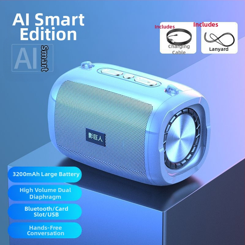 AI bezdrôtový Bluetooth reproduktor, prenosný mini zvukový systém s USB/TF kartou, 100 Hz–20 kHz, SNR ≥70 dB, IPX7 vodotesný