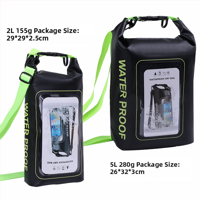 Dvojitá vodotesná taška na pláž cez rameno, objem 2L/5L, vodotesný PVC materiál, na pláž, plávanie, potápanie