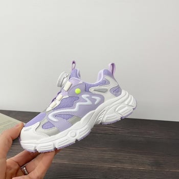 Gyermekeknek szóló cipő: felső mikroszálas, gumírozott talp, Color Block minta, forgó gombos zárás, 4–16 éveseknek