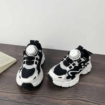 Gyermekeknek szóló cipő: felső mikroszálas, gumírozott talp, Color Block minta, forgó gombos zárás, 4–16 éveseknek