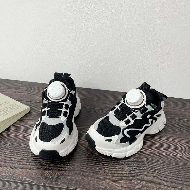 Gyermekeknek szóló cipő: felső mikroszálas, gumírozott talp, Color Block minta, forgó gombos zárás, 4–16 éveseknek