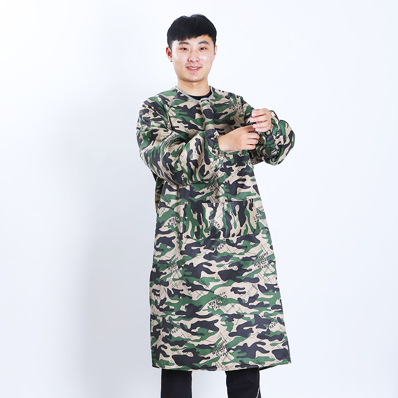 Ποδιά με μανίκια, καμουφλάζ, πολυεστέρας, αδιάβροχη και ανθεκτική σε λεκέδες