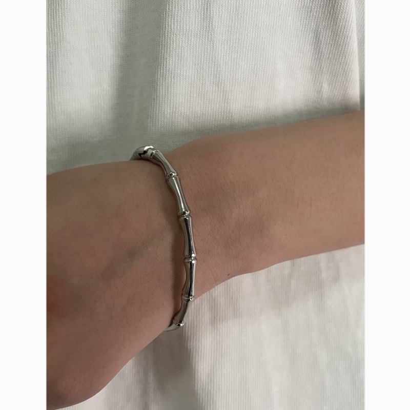 Nerđajući čelik narukvica s dizajnom Bamboo Joint, elektroplatirano, unisex, casual stil, zasebno pakiranje