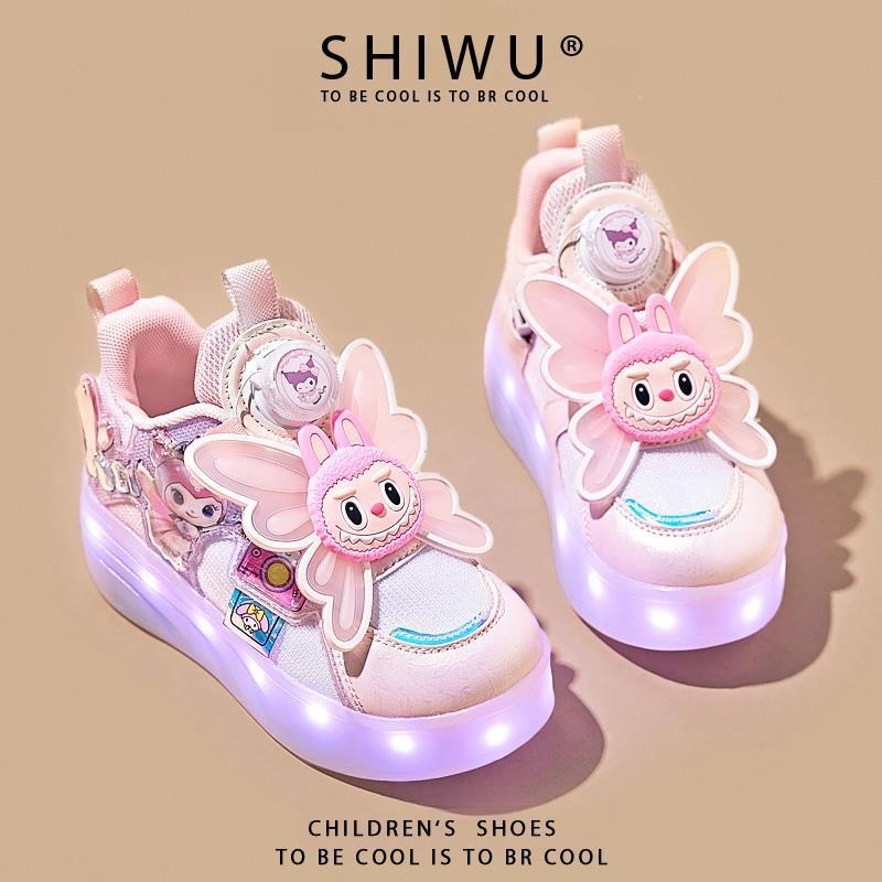 Rejtett négykerekű futócipő lányoknak — kihúzható görkorcsolya gyerekeknek, minden évszakban használható, felső rész: szövet, talp: gumi+phylon+TPU+PU